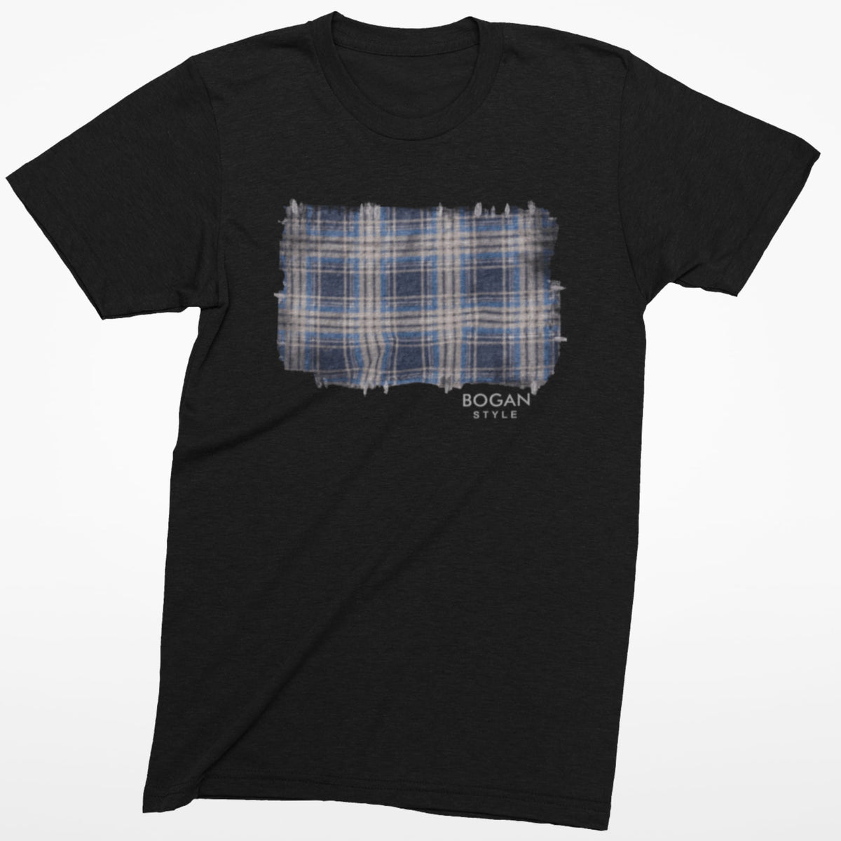 Black t shirt relaxed fit for women with flanno design on front