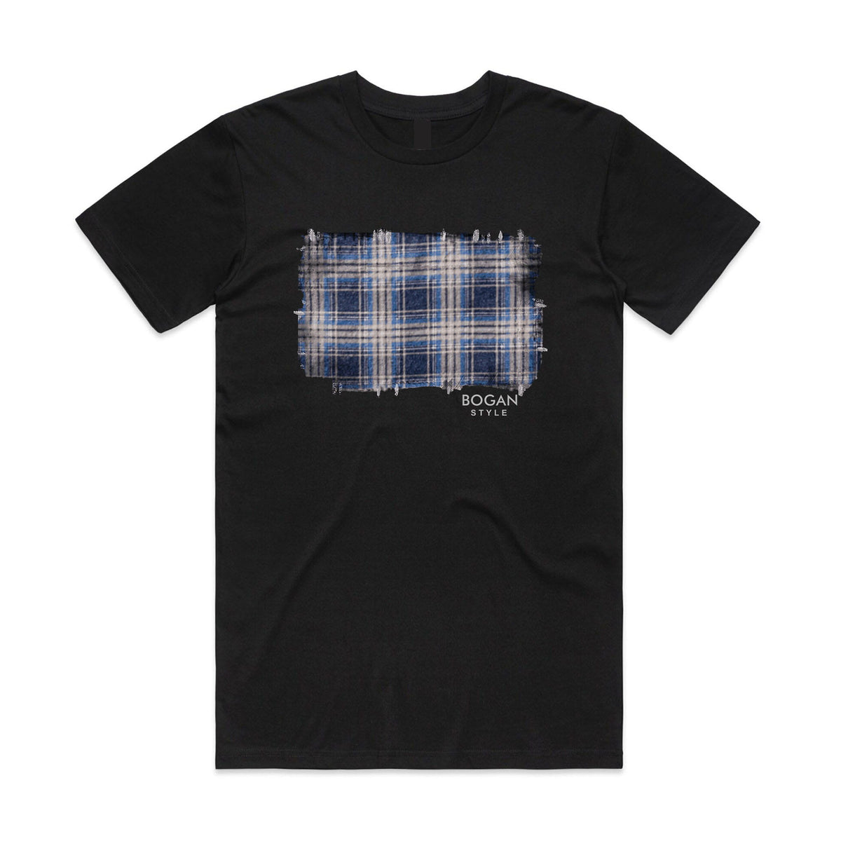 Black t shirt with flanno desig on front for women