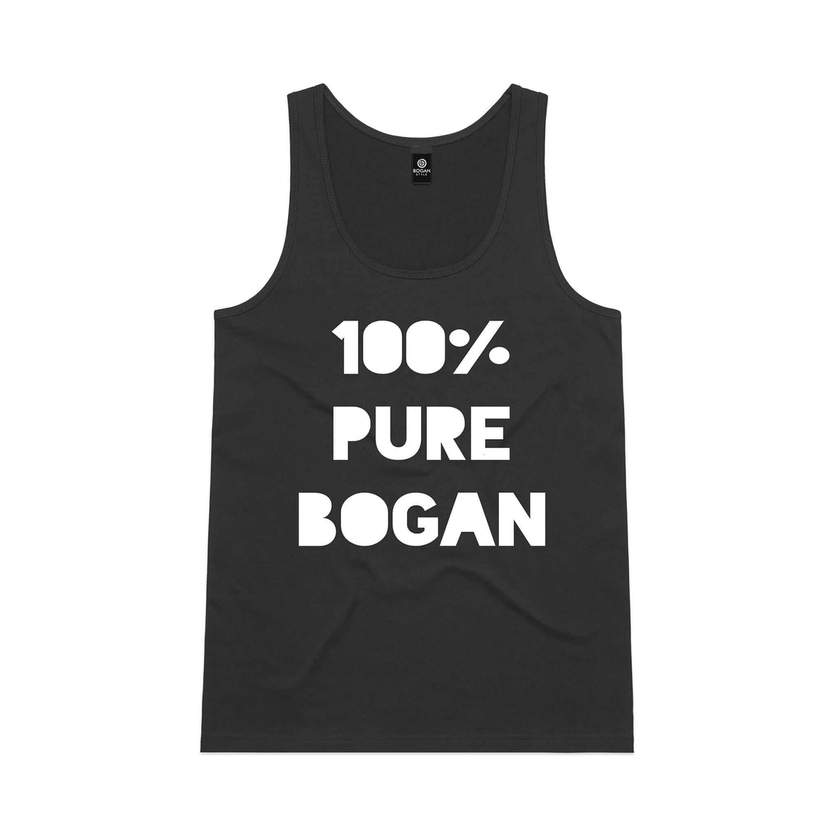100% Pure Bogan Black Tank Top
