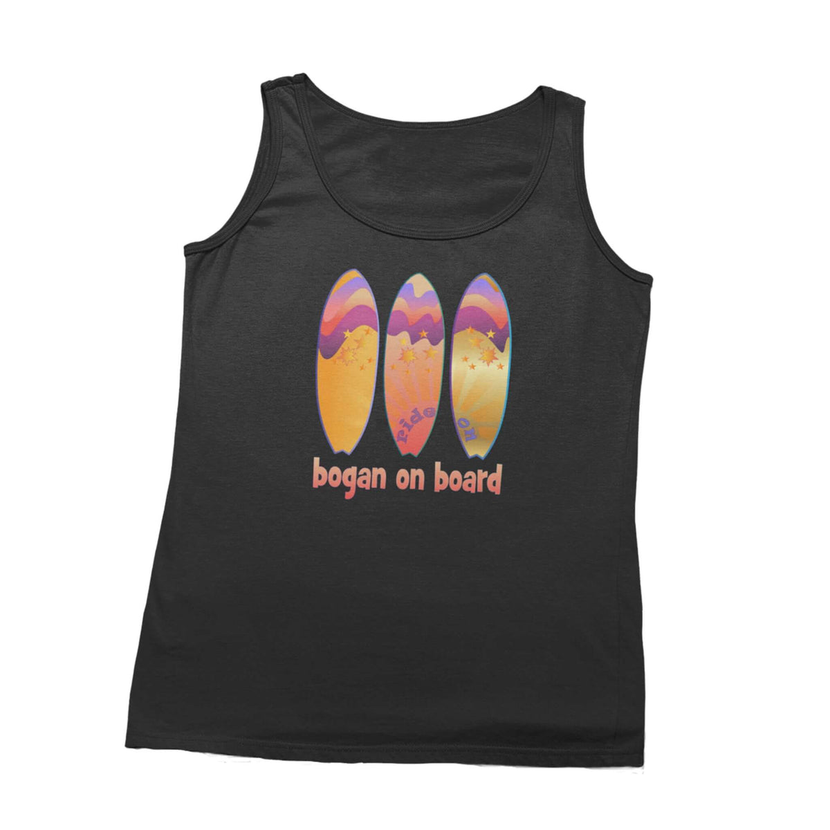 Black women's tank wth cool graphic design