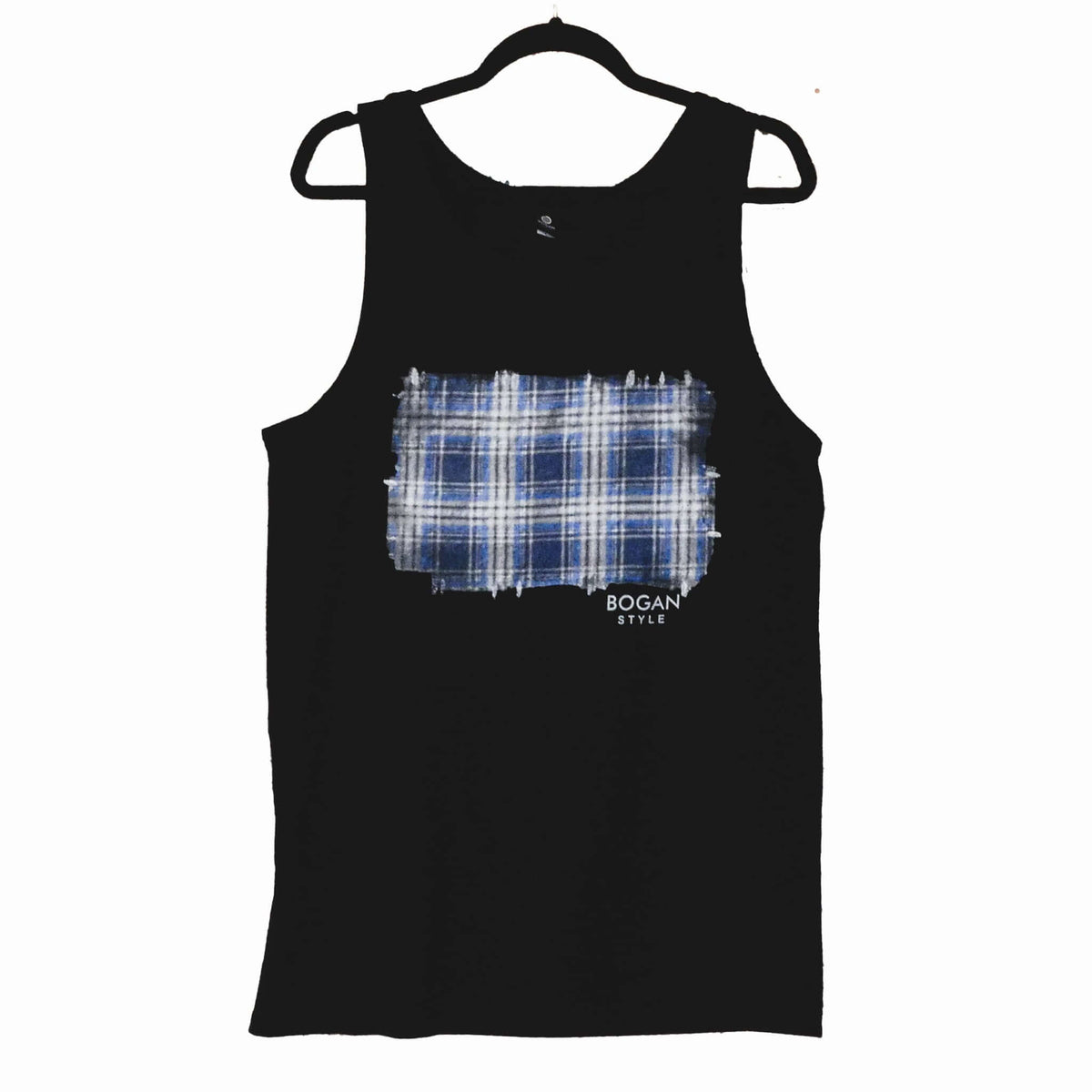 Black singlet with cool flanno graphic design