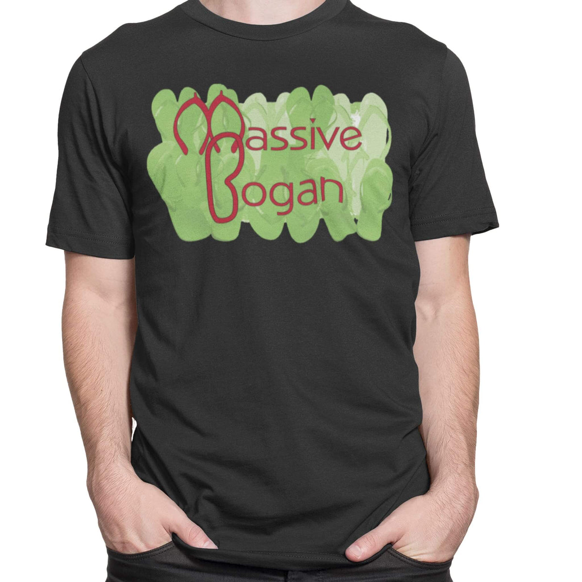 Man-wearing-black-Massive-Bogan-t-shirt