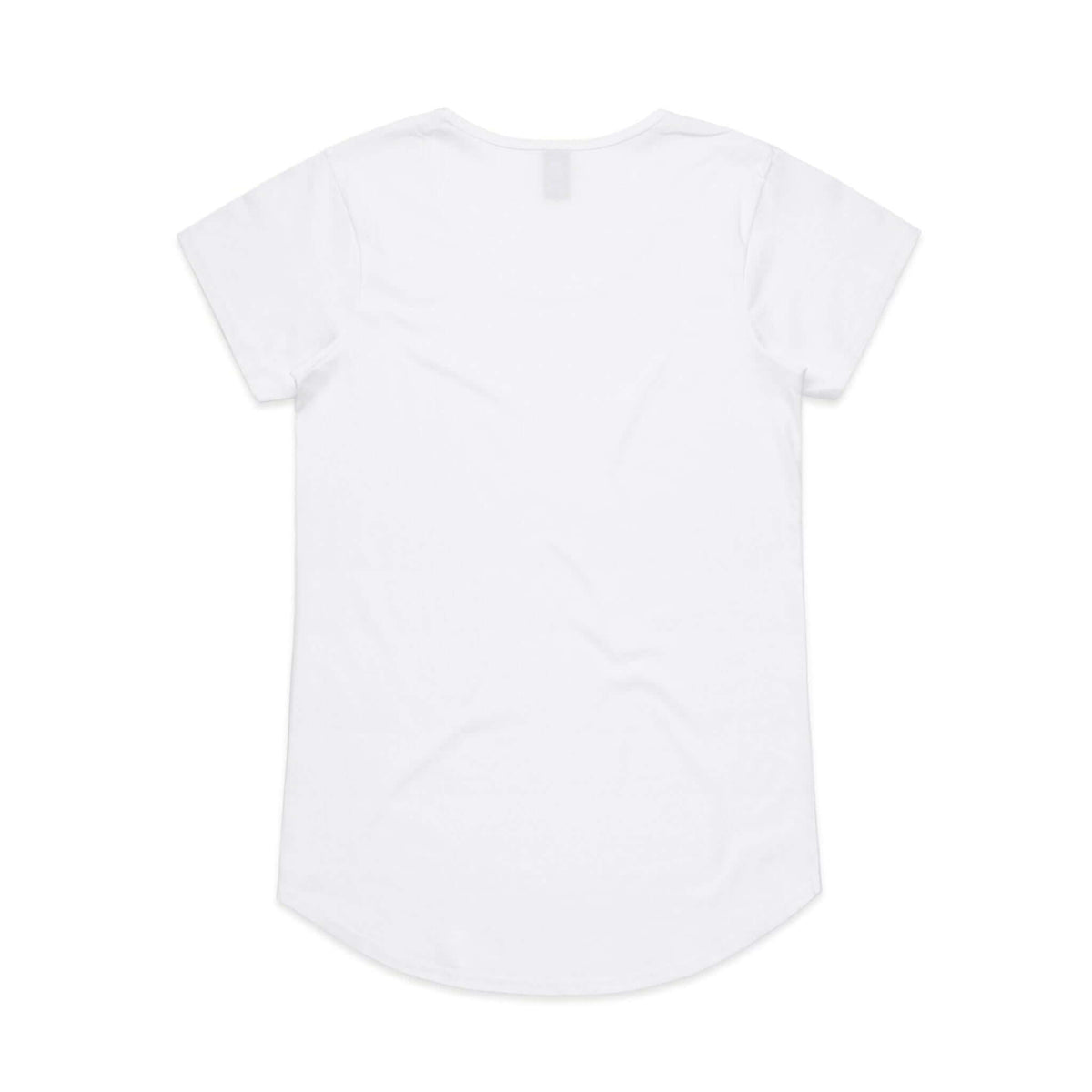 Back view of womens white t shirt 