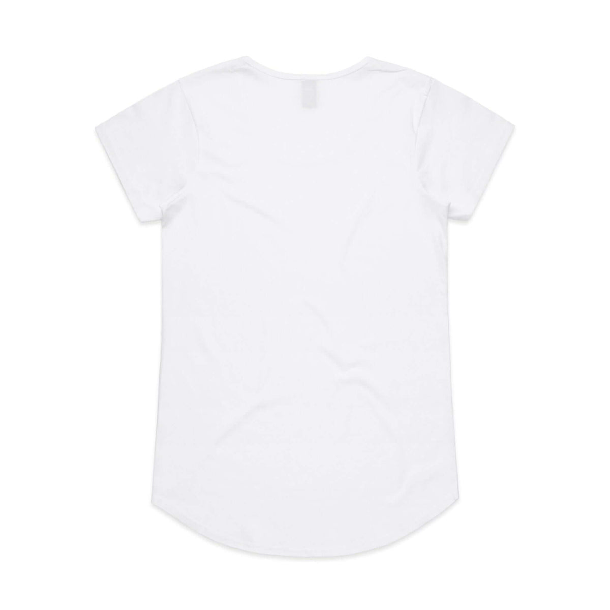 Back view of women's white t shirt